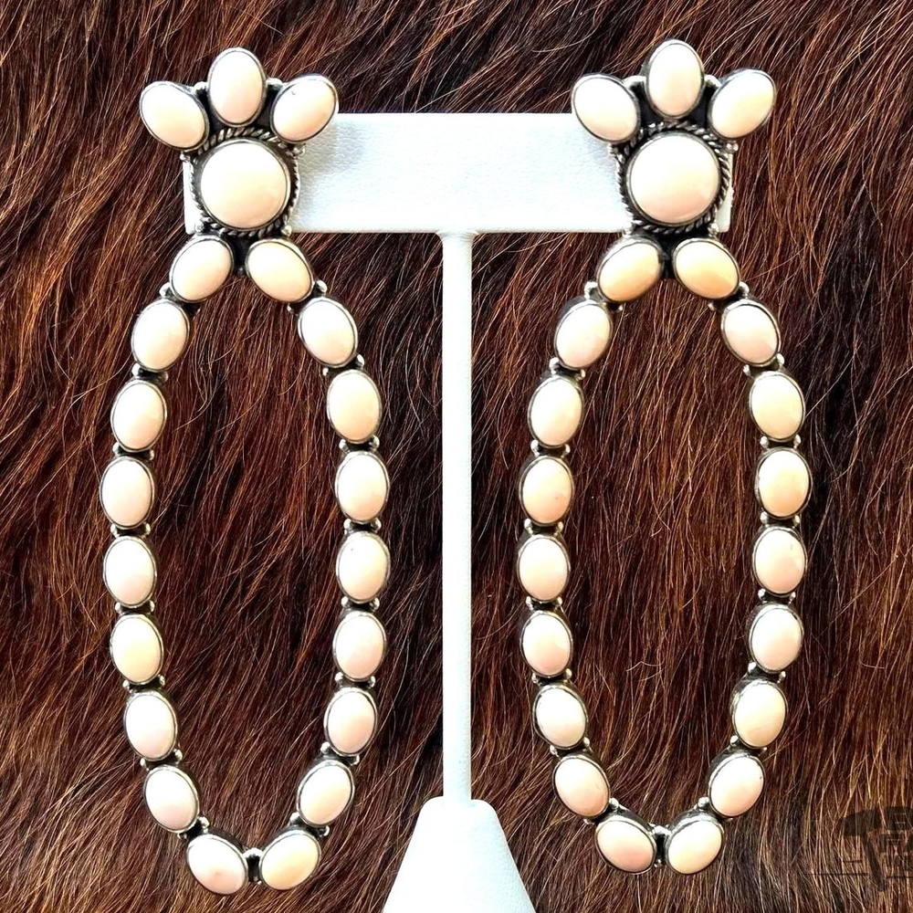 Elegant Cream Hoop Earrings